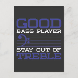 Funny Bass Clef Pun Treble Musician Bassistent Briefkaart