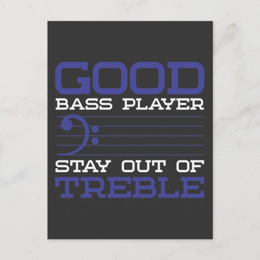 Funny Bass Clef Pun Treble Musician Bassistent Briefkaart (Voorkant)