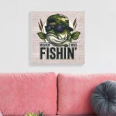 Funny Bass Fishing  Canvas Afdruk (Insitu (Woonkamer))