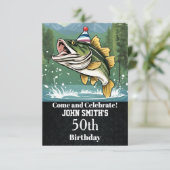 Funny Bass Gevist Verjaardagsfeestje Mannen Kaart (Staand voorkant)