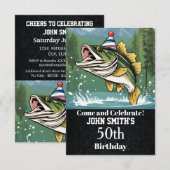 Funny Bass Gevist Verjaardagsfeestje Mannen Kaart (Voorkant / Achterkant)