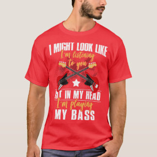 Funny Bass Guitar Lover Women and Mannen Bass Play T-shirt