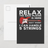 Funny Bass Player Strings But Musician Briefkaart (Voorkant / Achterkant)