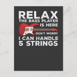 Funny Bass Player Strings But Musician Briefkaart