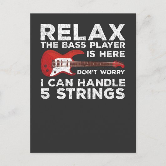 Funny Bass Player Strings But Musician Briefkaart (Voorkant)
