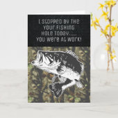 Funny Bass Vist Camo Verjaardag Mannen Kaart (Gele Bloem)