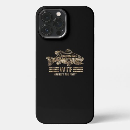 Funny Bass Vist Camo Waar is de vis? iPhone Hoesje (Achterkant)