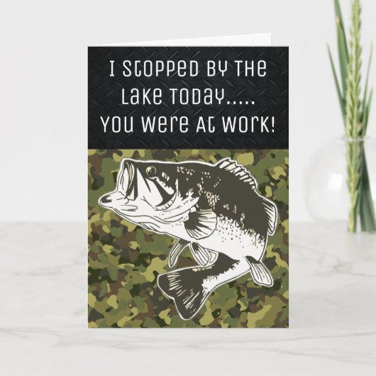 Funny Bass Vist Lake Angler Birthday Custom Kaart (Voorkant)