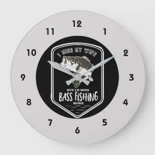 Funny Bass Vist Quote Clock Grote Klok