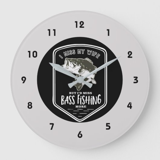 Funny Bass Vist Quote Clock Grote Klok (Voorkant)