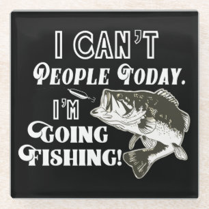 Funny Bass Vist Quote Sports Man Hobby Glazen Onderzetter