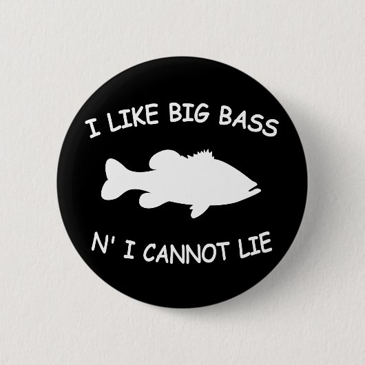 Funny Bass Vist Ronde Button 5,7 Cm (Voorkant)
