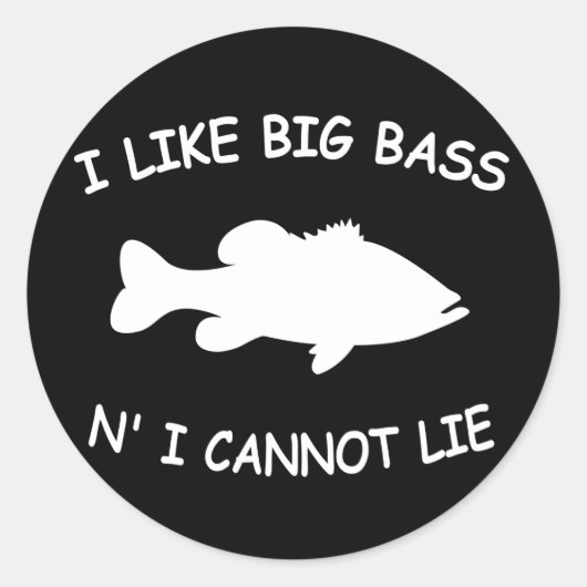 Funny Bass Vist Ronde Sticker (Voorkant)
