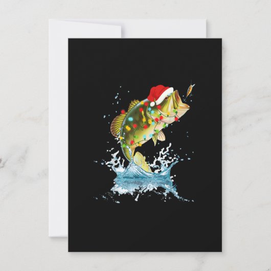 Funny Bass Vist Santa Hat Kerstmis Pajama Fish Kaart (Voorkant)
