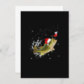 Funny Bass Vist Santa Hat Kerstmis Pajama Fish Kaart (Voorkant / Achterkant)