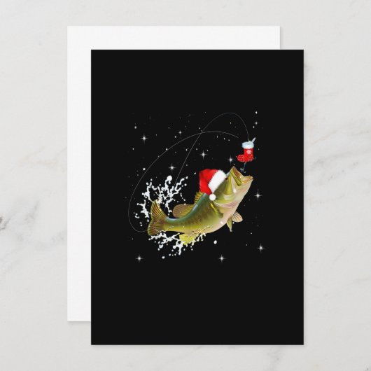 Funny Bass Vist Santa Hat Kerstmis Pajama Fish Kaart (Voorkant / Achterkant)