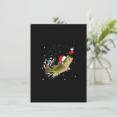 Funny Bass Vist Santa Hat Kerstmis Pajama Fish Kaart (Staand voorkant)