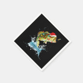 Funny Bass Vist Santa Hat Kerstmis Pajama Fish Servet (Hoek)