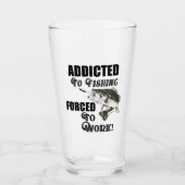 Funny Bass Vist Werk Quote Sport Hobby Glas (Voorkant)