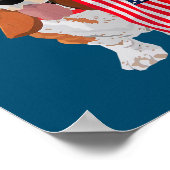 Funny Basset Hond American Flag Dog 4 juli Poster (Hoek)