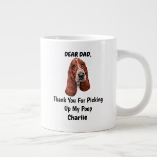 Funny Basset hond Waterverf Canine Art Grote Koffiekop