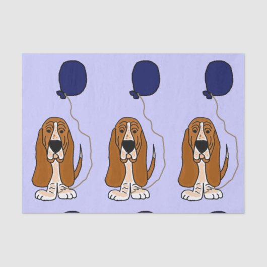 Funny Basset Hound Birthday Tissue Paper Tissuepapier (Voorkant)
