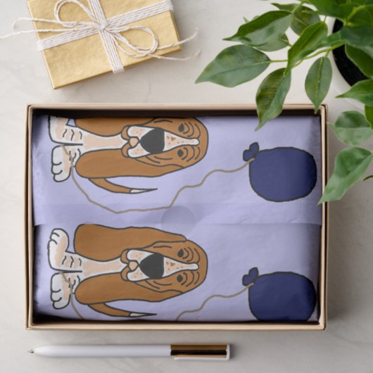 Funny Basset Hound Birthday Tissue Paper Tissuepapier (Geschenk)