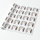Funny Basset Hound Bride en Groom Wedding Art Cadeaupapier (Uitgerold)