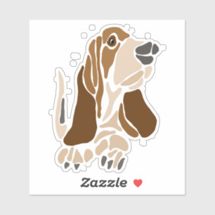 Funny Basset Hound Dog Abstracte kunst Sticker