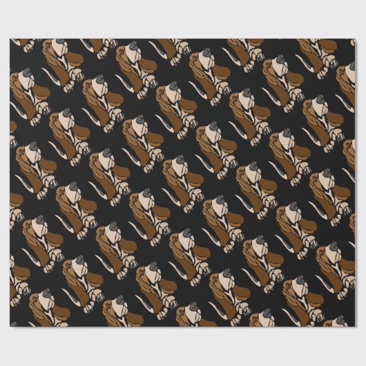 Funny Basset Hound Dog Art Cadeaupapier (Vlak)