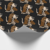 Funny Basset Hound Dog Art Cadeaupapier (Hoek)