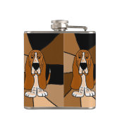 Funny Basset Hound Dog Art Heupfles (Achterkant)