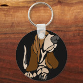 Funny Basset Hound Dog Art Sleutelhanger (Voorkant)