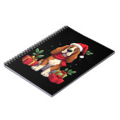 Funny Basset Hound Dog Christmas Outfits Santa Hat Notitieboek (Linkerzijde)