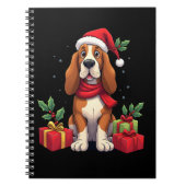 Funny Basset Hound Dog Christmas Outfits Santa Hat Notitieboek (Voorkant)