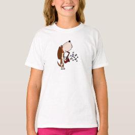 Funny Basset Hound Dog-speelsaxophone T-shirt