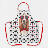 Funny Basset Hound Dog voor Moms Valentijnsdag Schort (Voorkant)