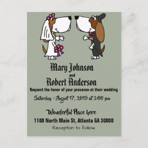 Funny Basset Hound Dog Wedding Invitation Uitnodiging Briefkaart