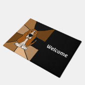Funny Basset Hound Dog Welkom Doormat Deurmat (Schuin)