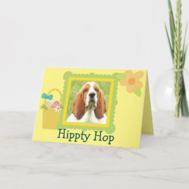 Funny Basset Hound Easter Wenskaart Feestdagen Kaart