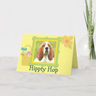 Funny Basset Hound Easter Wenskaart Feestdagen Kaart