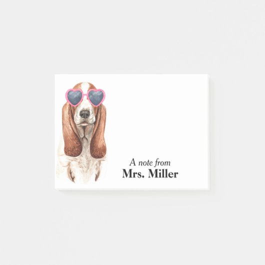Funny Basset Hound - Gepersonaliseerd Post-it® Notes (Voorkant)