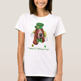 Funny Basset Hound Gold St. Patricks Day T-shirt