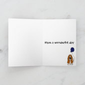 Funny Basset Hound Holding Blue ballon Kaart (Binnen)
