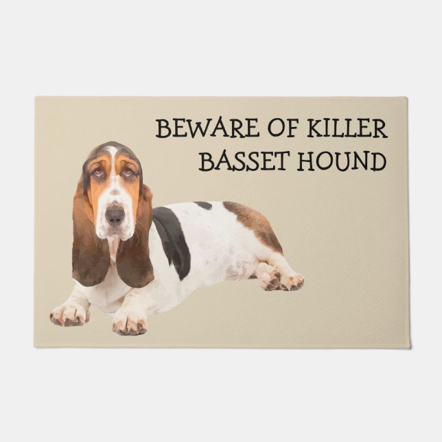 Funny Basset Hound Hondenras Deurmat (Voorkant)