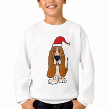Funny Basset Hound in Santa Hat-kerstkunst