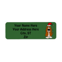 Funny Basset Hound Kerst Adresetiketten / Labels