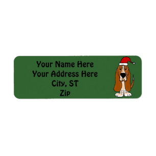Funny Basset Hound Kerst Adresetiketten / Labels