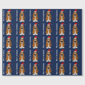 Funny Basset Hound-kerstpapier Cadeaupapier (Vlak)