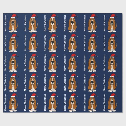Funny Basset Hound-kerstpapier Cadeaupapier (Vlak)